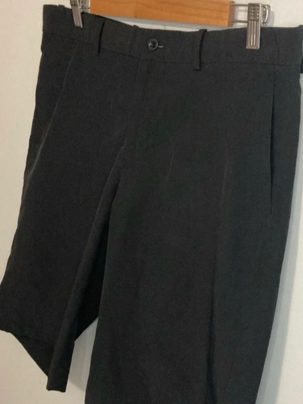 Slazenger Flat-Front Black Golf Shorts, Size 32 Waist, Men’s Dress Shorts